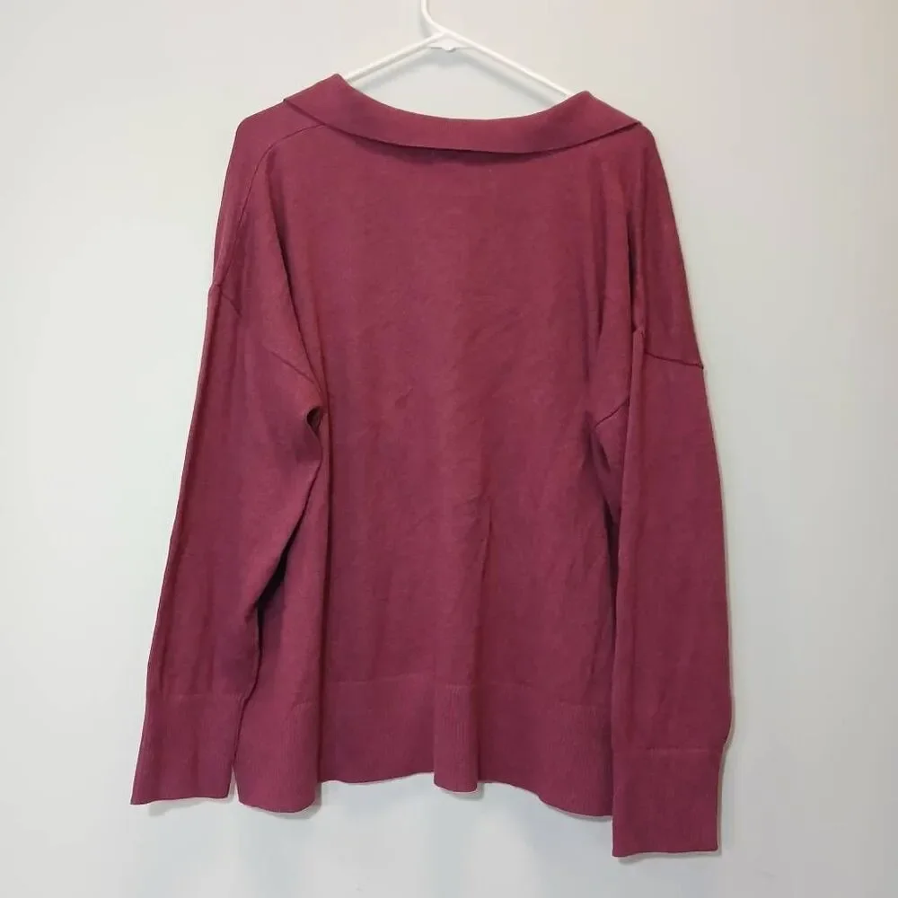 L.L bean womens plus size 2xl boxy sweater summer spring cotton cashmere